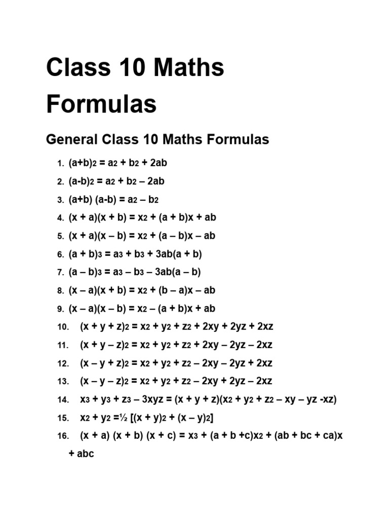 Maths Formula | PDF | Quadratic Equation | Numerical Analysis