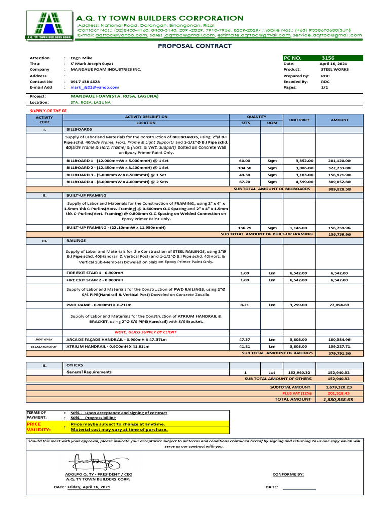 Mandaue Foam Project Proposal: Sta. Rosa | PDF | Civil Engineering ...