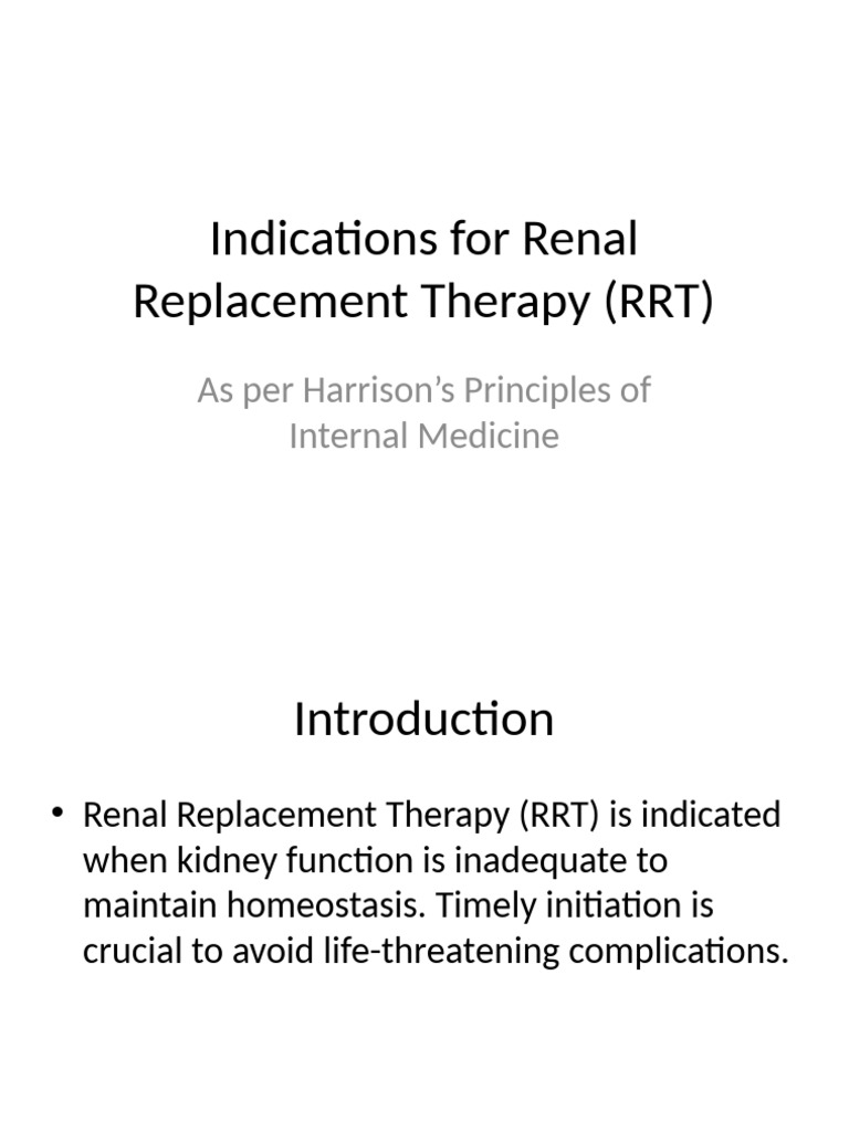 Indications For RRT Harrison | PDF