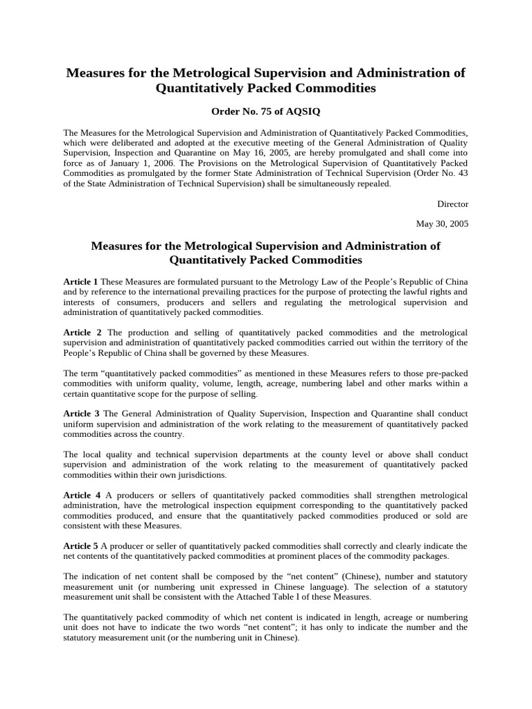 2A4 Measures For Supervision and Administration of Quantitative ...