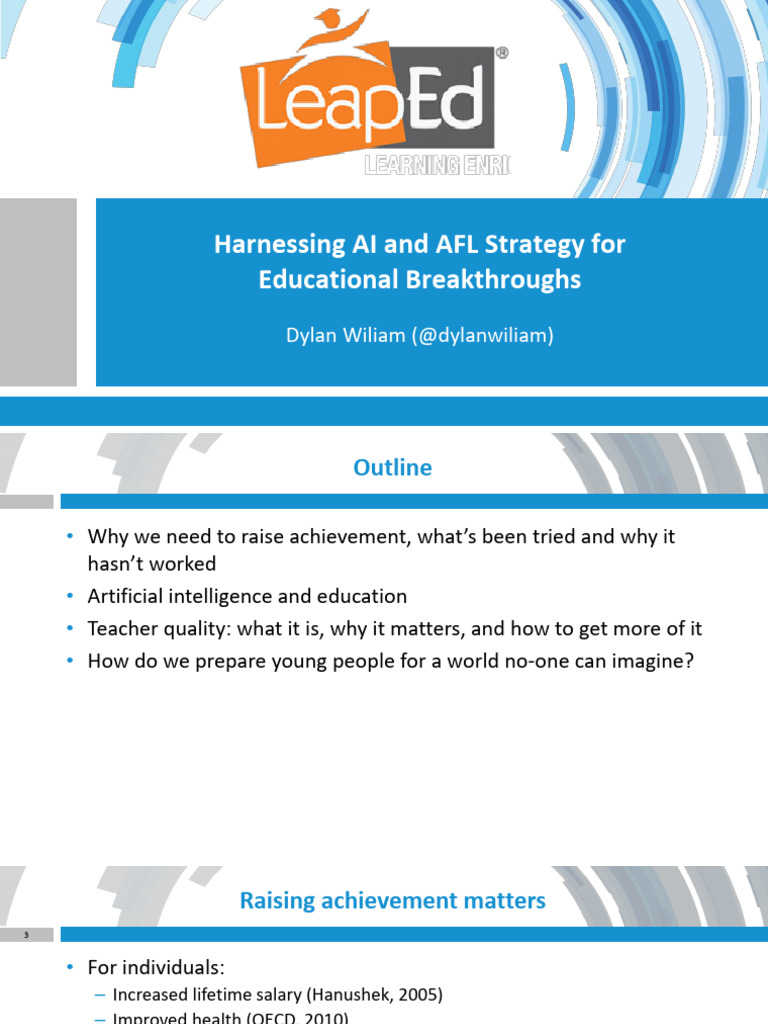 Deck Masterclass With Prof Dylan Wiliam | PDF | Learning | Behavior ...