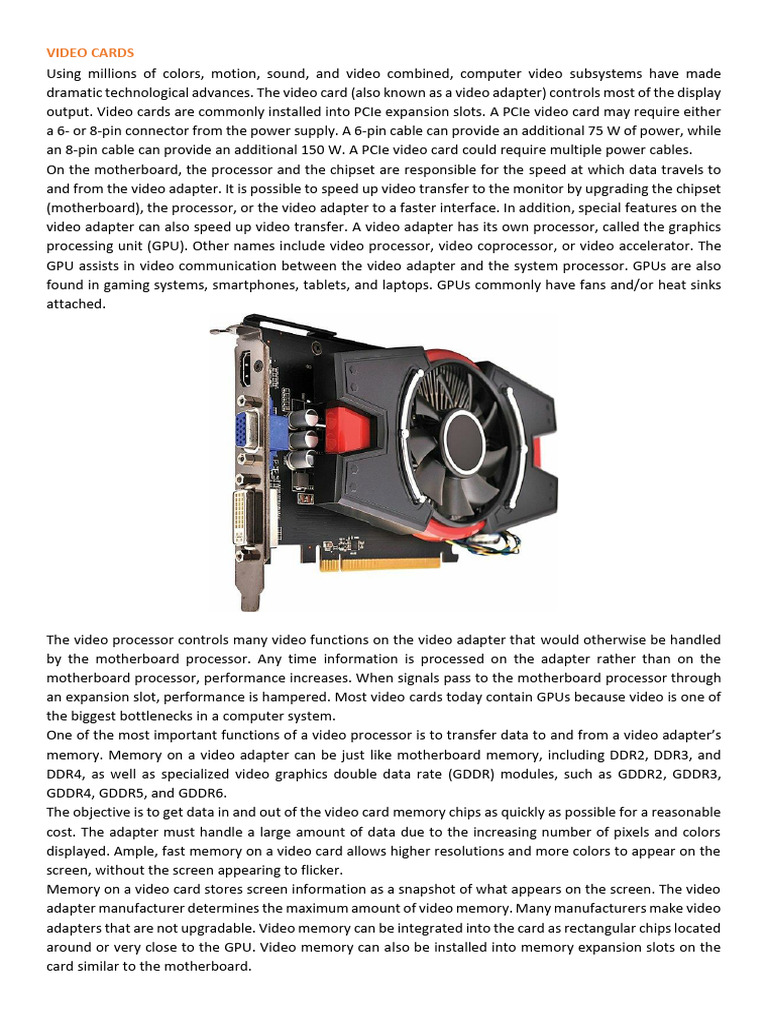 M 03 VideoCardsAndMonitors | PDF | Graphics Processing Unit | Liquid ...