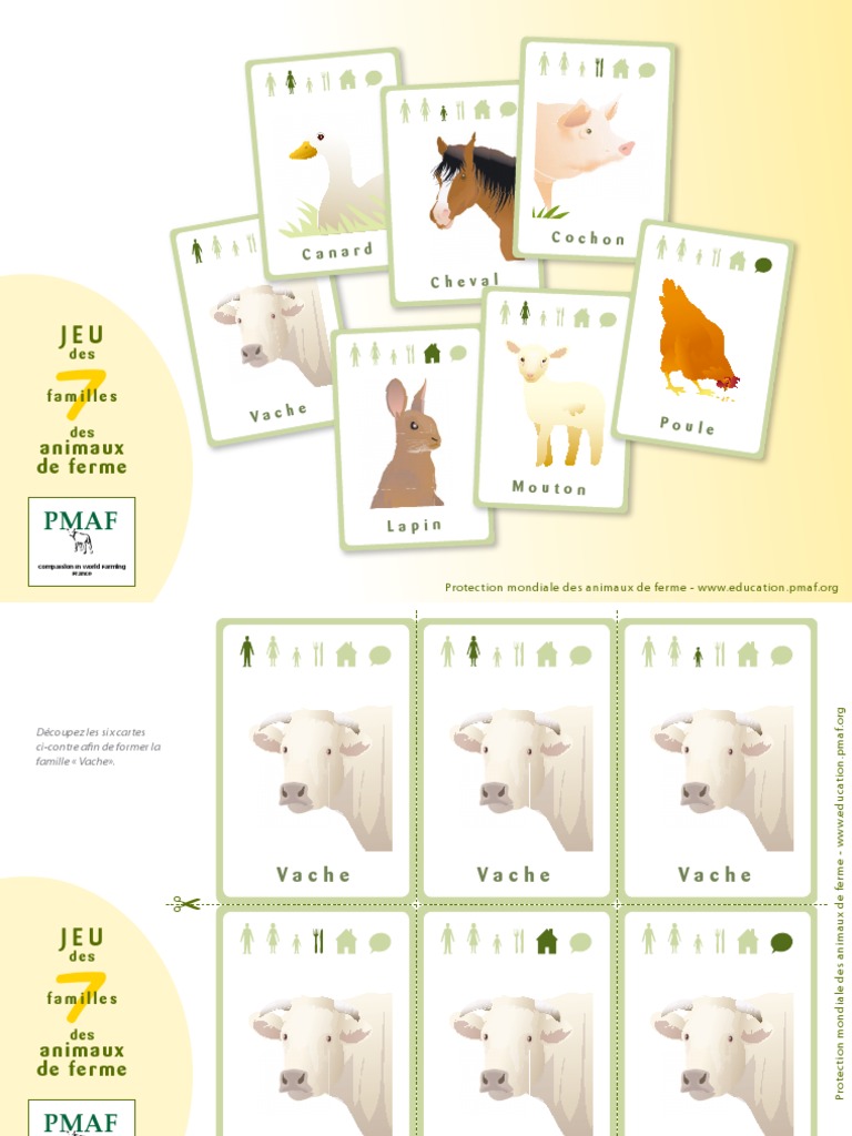 Jeu Des 7 Familles Animaux Ferme | PDF