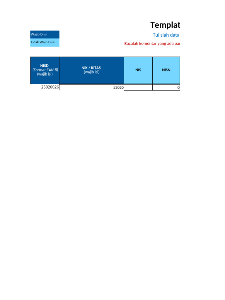 Template Data PD | PDF
