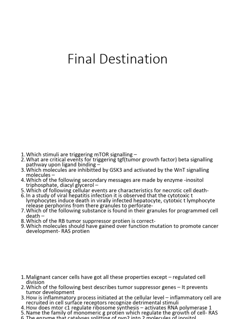 Final Destination - PPTX - 20250714 - 232923 - 0000 | PDF | Apoptosis ...