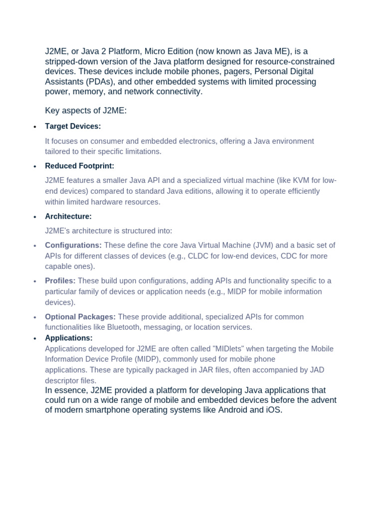 J2ME Overview for Consultants | PDF