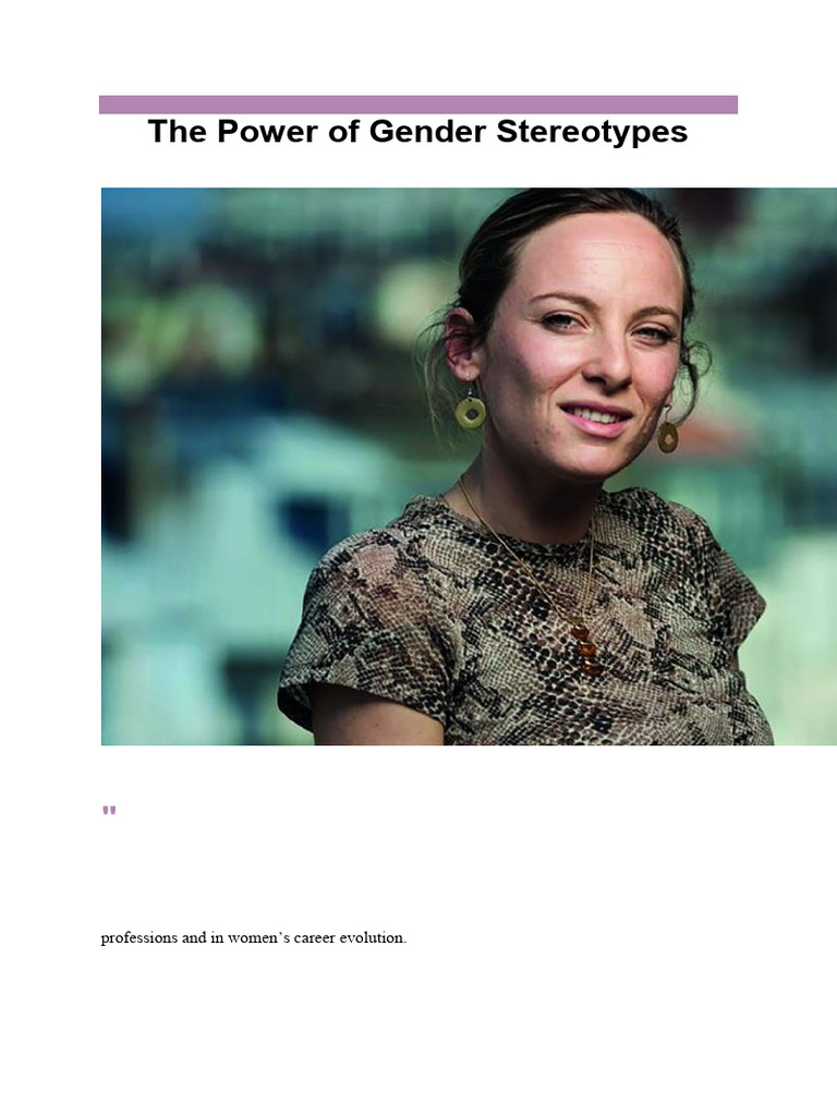 Gender Stereotypes in Professional Settings | PDF | Stereotypes | Human ...