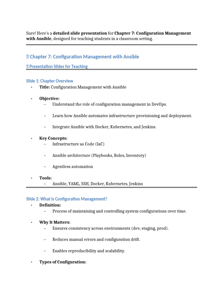 Ansible Configuration Management Guide | PDF | Computing | Software ...