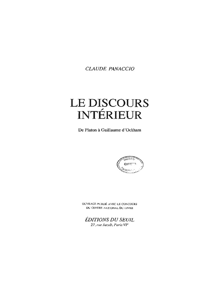 000 Panaccio Les Discours Interieur Monologo Inrterior | PDF
