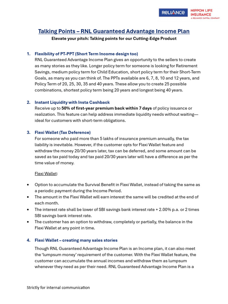 RNL Guaranteed Advantage Income Plan Overview | PDF | Interest | Taxes