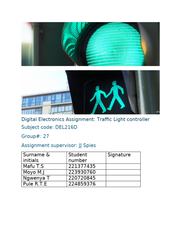 Traffic Light Controller Design Guide | PDF | Traffic | Traffic Light