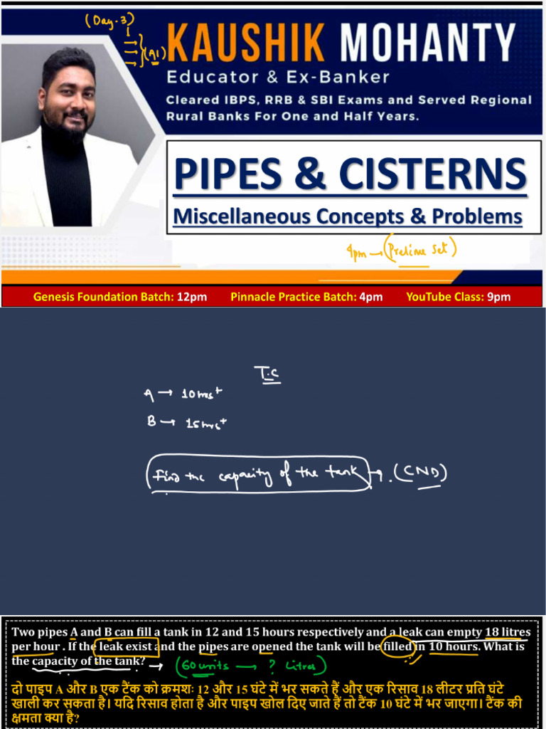 Pipes Cisterns Miscellaneous Concepts Problems Class Ii Pdf