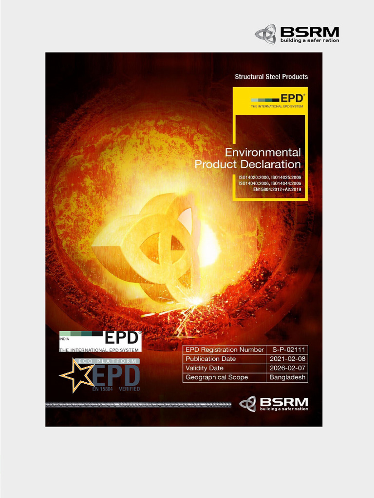 BSRM Steel EPD | PDF | Life Cycle Assessment | Green Building