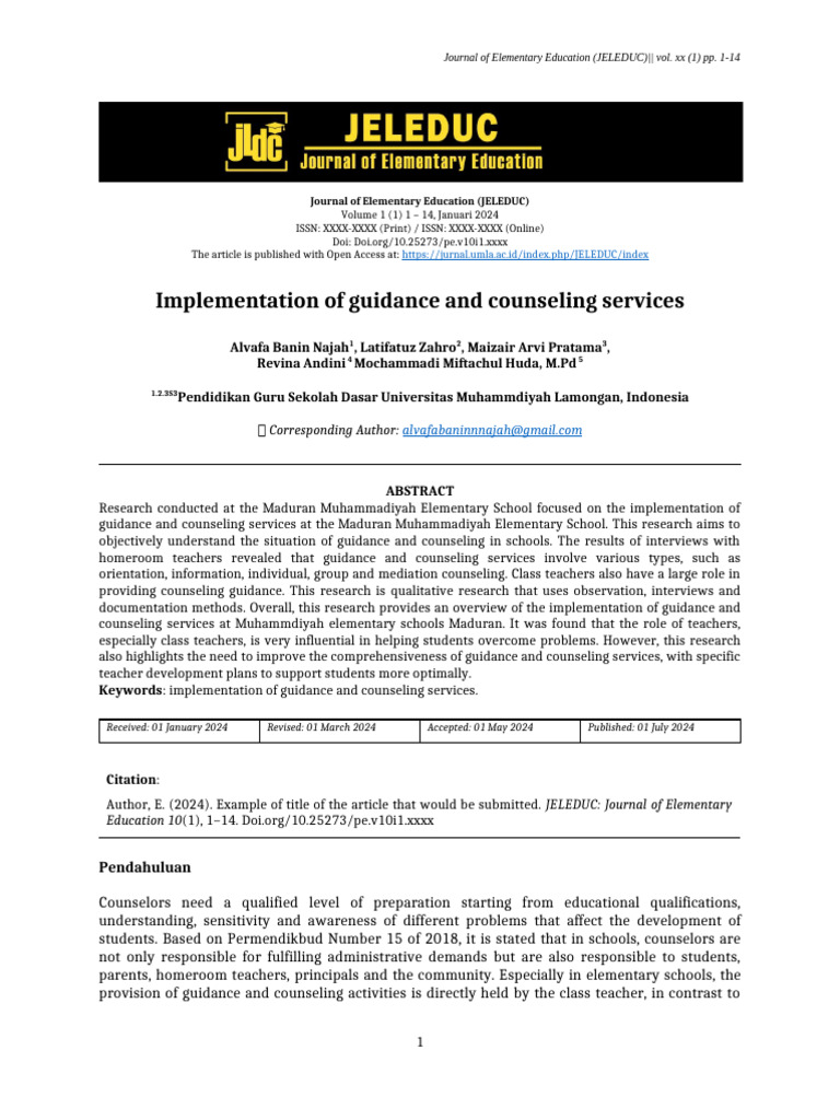 Guidance and Counseling in Elementary Education | PDF | Teachers ...