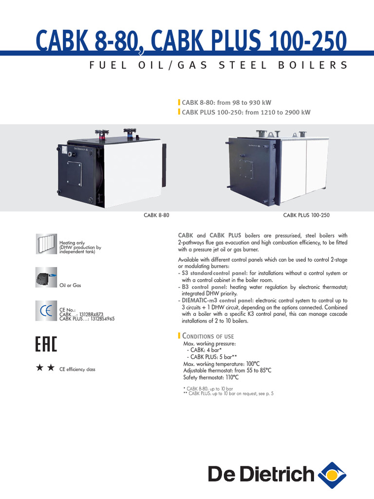 CABK and CABK PLUS Steel Boilers Overview | PDF | Boiler | Combustion