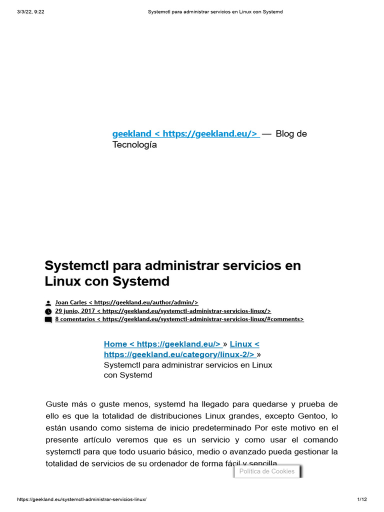 Gestionar servicios con systemctl en Linux | PDF | Variantes Unix ...