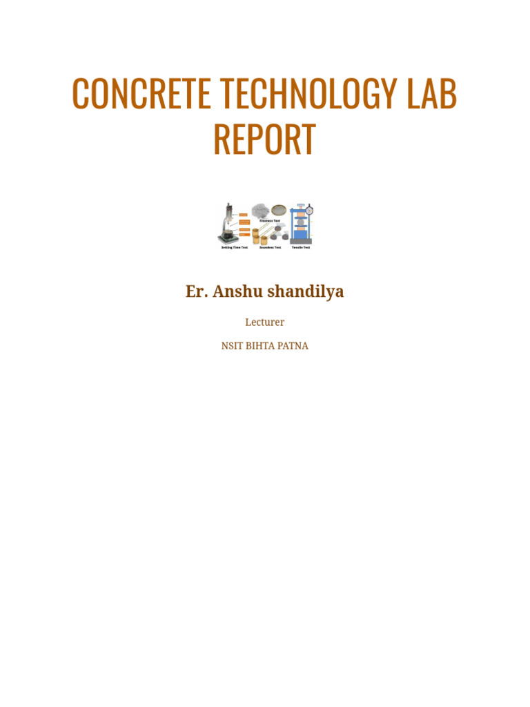 Concrete Technology Lab Manual | PDF | Concrete | Materials