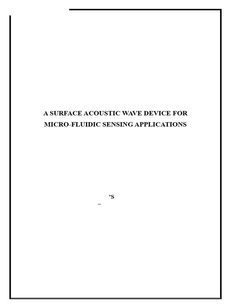 Surface Acoustic Wave Device for Microfluidics | PDF | Waves | Mechanics
