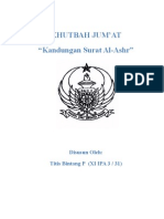 Khutbah Jum'At "Kandungan Surat Al-Ashr": Disusun Oleh: Titis Bintang P (XI IPA 3 / 31)