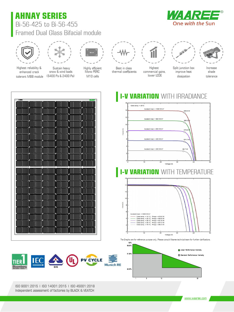 Bifacial Solar Module Specifications | PDF | Solar Cell | Electrical ...