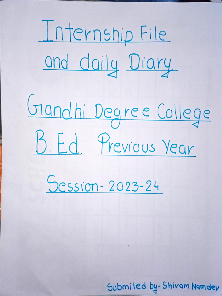 B.Ed Internship File Overview | PDF | Chemistry | Physical Sciences