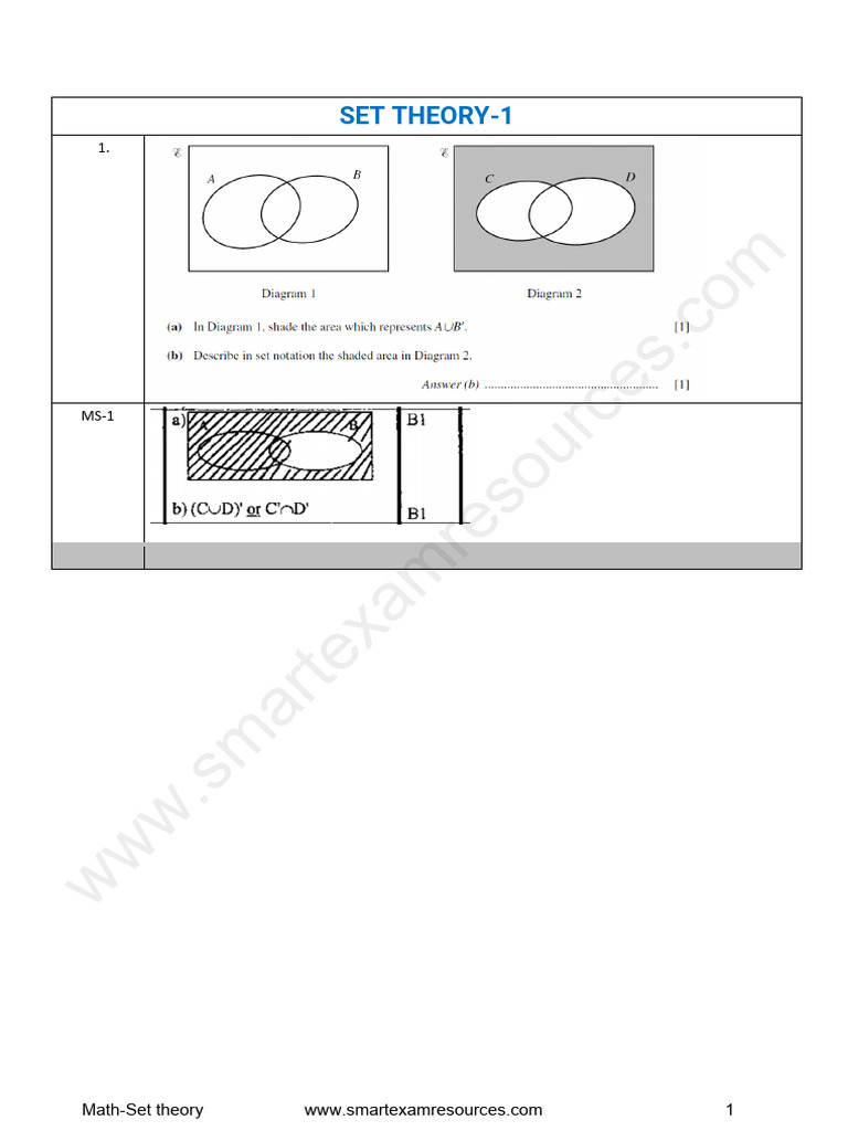 1.11.1 IGCSE Math Topic Questions Set Theory Set 1 QP Ms | PDF | Chess ...