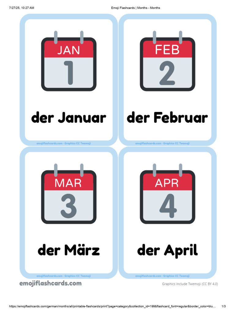 Months in German's Language | PDF