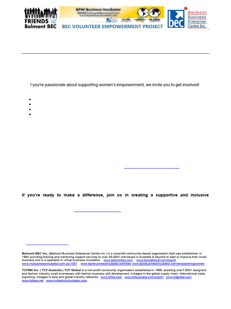 Empower Women with BEC Project | PDF | Empowerment | Economies