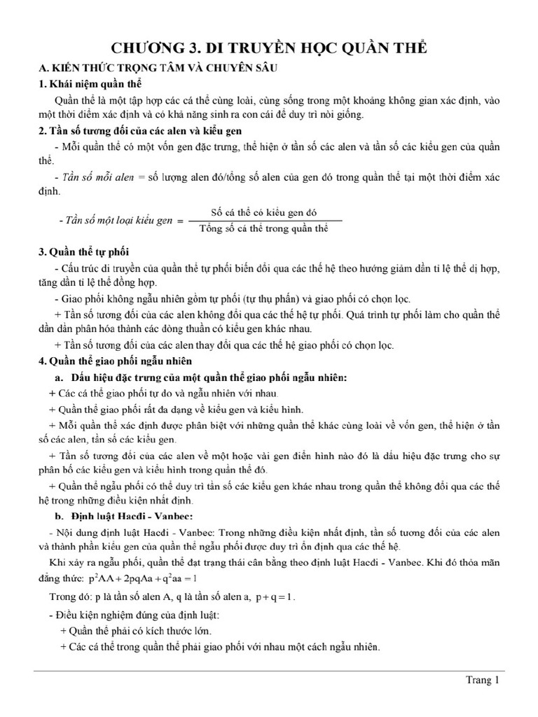 Chuong 3 Di Truyen Hoc Quan The 1600 PDF - Gdrive.vip | PDF