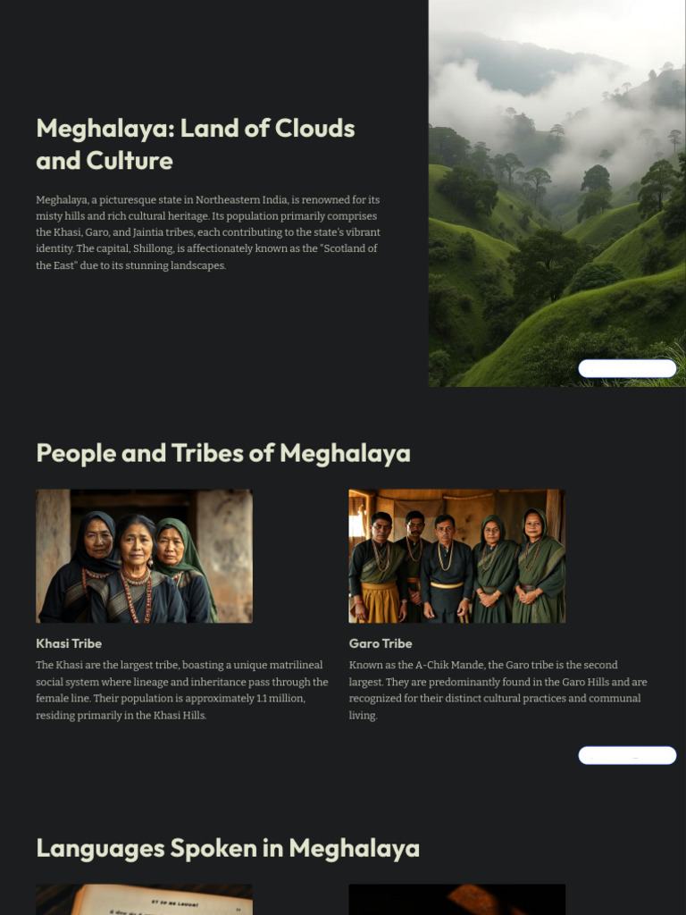 Meghalaya Land of Clouds and Culture | PDF