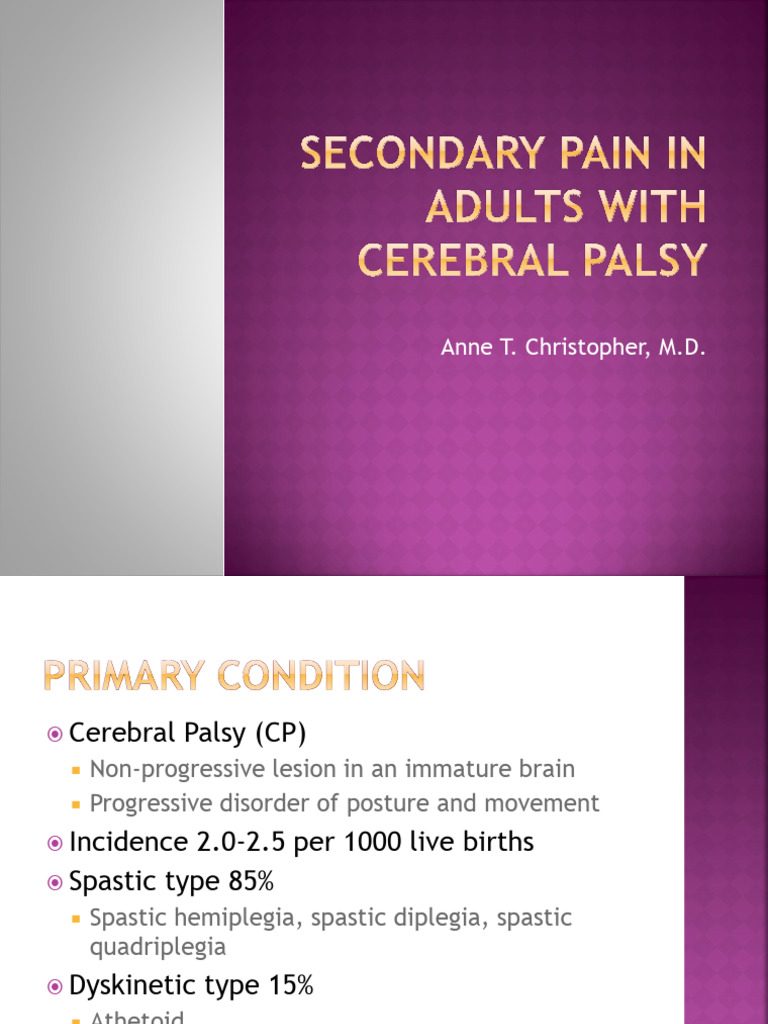 Managing Pain in Patients With Cerebral Palsy Anne Christopher | PDF ...