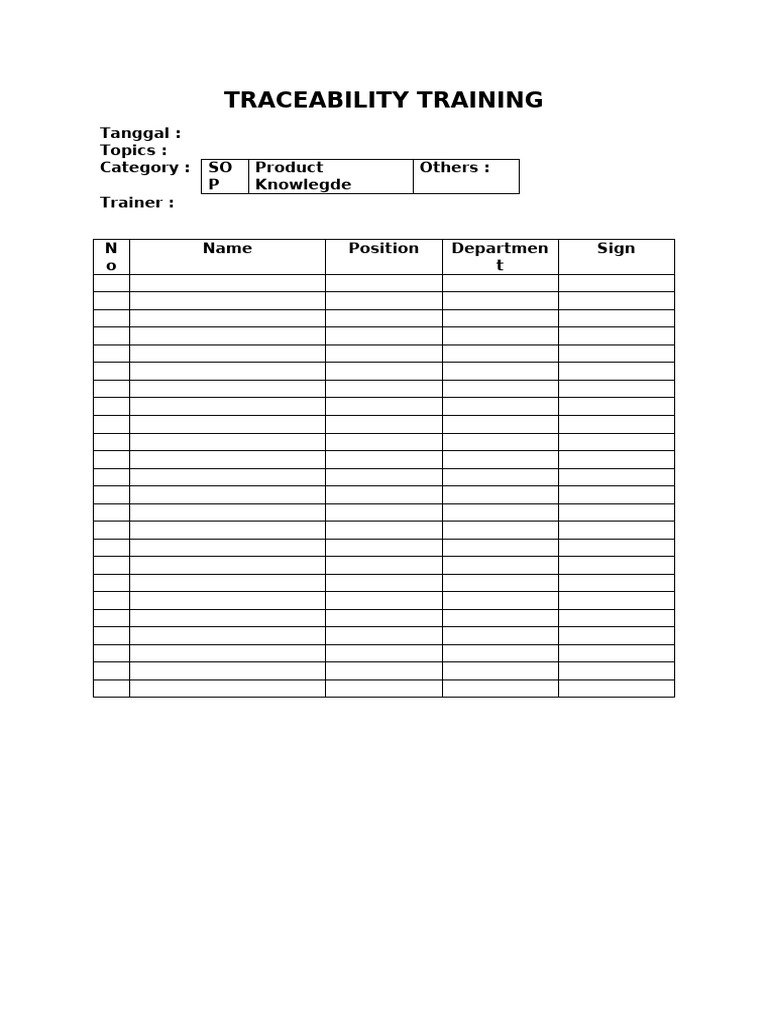 Traceability Training Overview | PDF