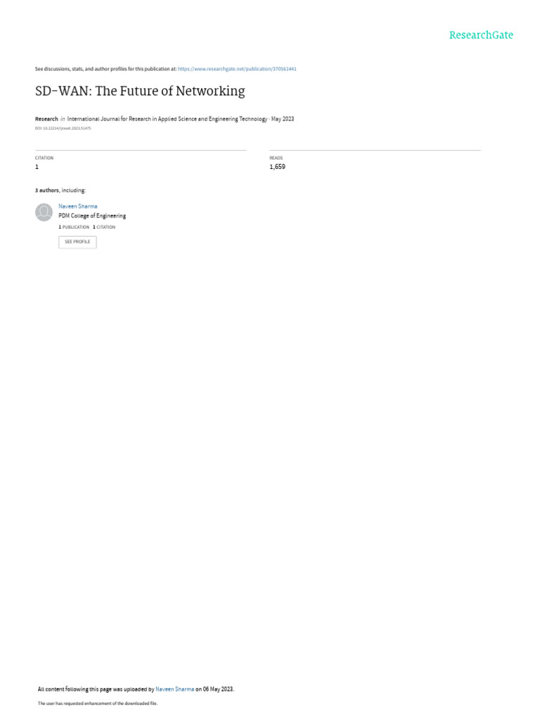 SD-WAN: Revolutionizing Network Management | PDF | Computer Network ...