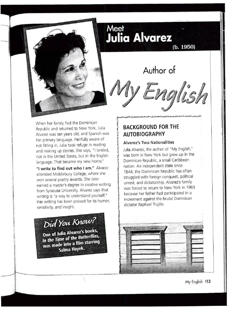My English by Julia Alvarez | PDF