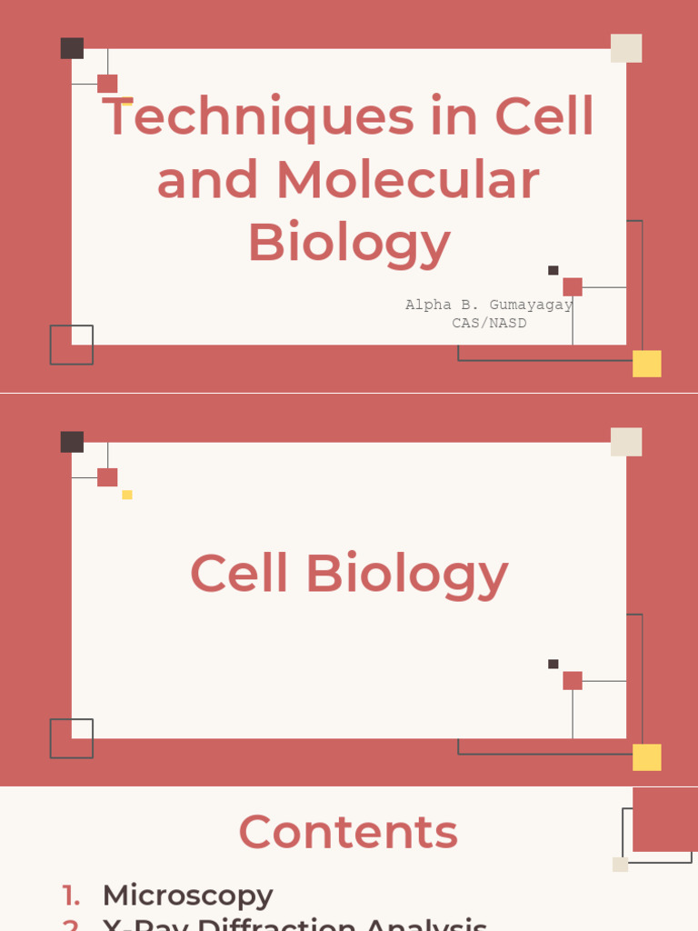 Techniques in Cell and Molecular Biology | PDF | Biology | Life Sciences