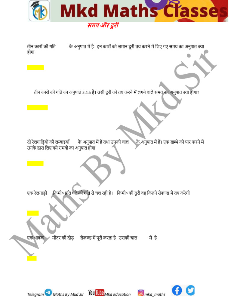 Time and Distance Math Problems | PDF | Speed | Theft