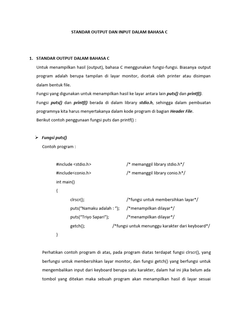 Input dan Output Standar dalam C++ | PDF