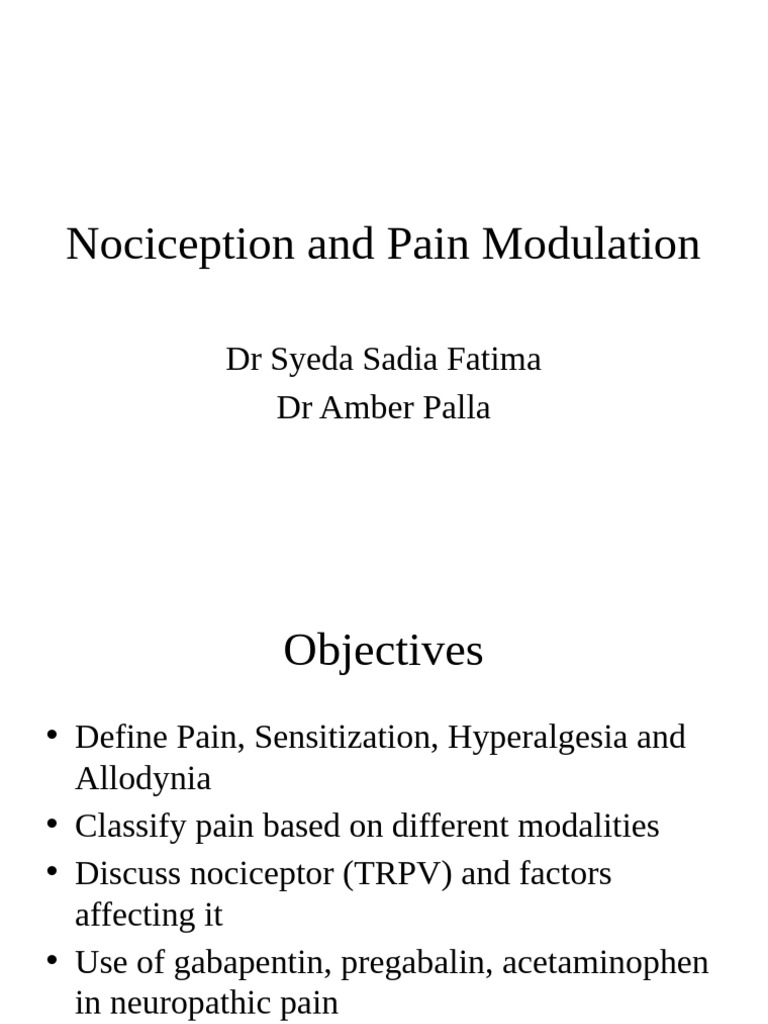 2024 Nociception and Pain Modulation | PDF | Pain | Nervous System