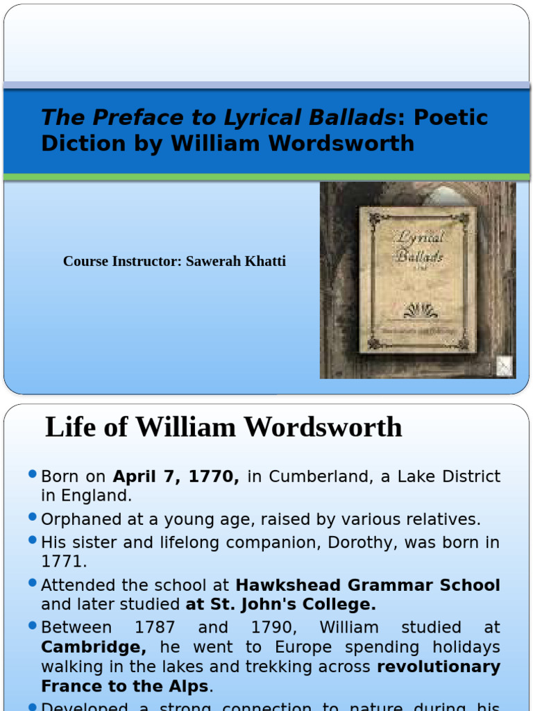 Wordsworth's Poetic Diction Explained | PDF | Poetry | William Wordsworth