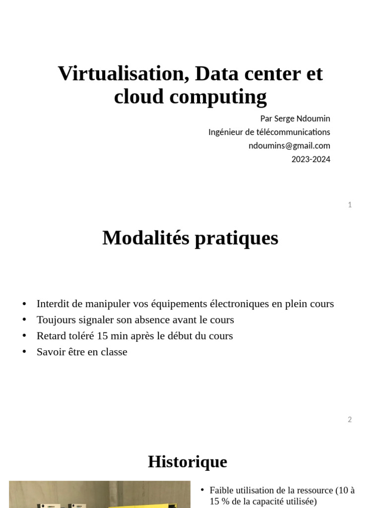 Virtualisation des Data Centers et Cloud | PDF | Machine virtuelle ...