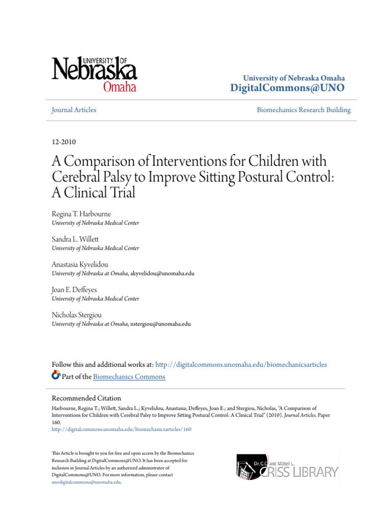 A Comparison of Interventions For Children With Cerebral Palsy To | PDF ...