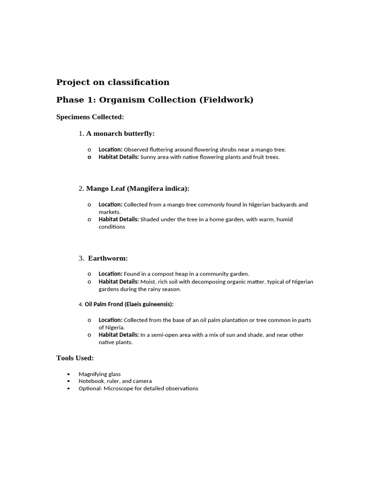Organism Classification Project Overview | PDF | Leaf | Trees