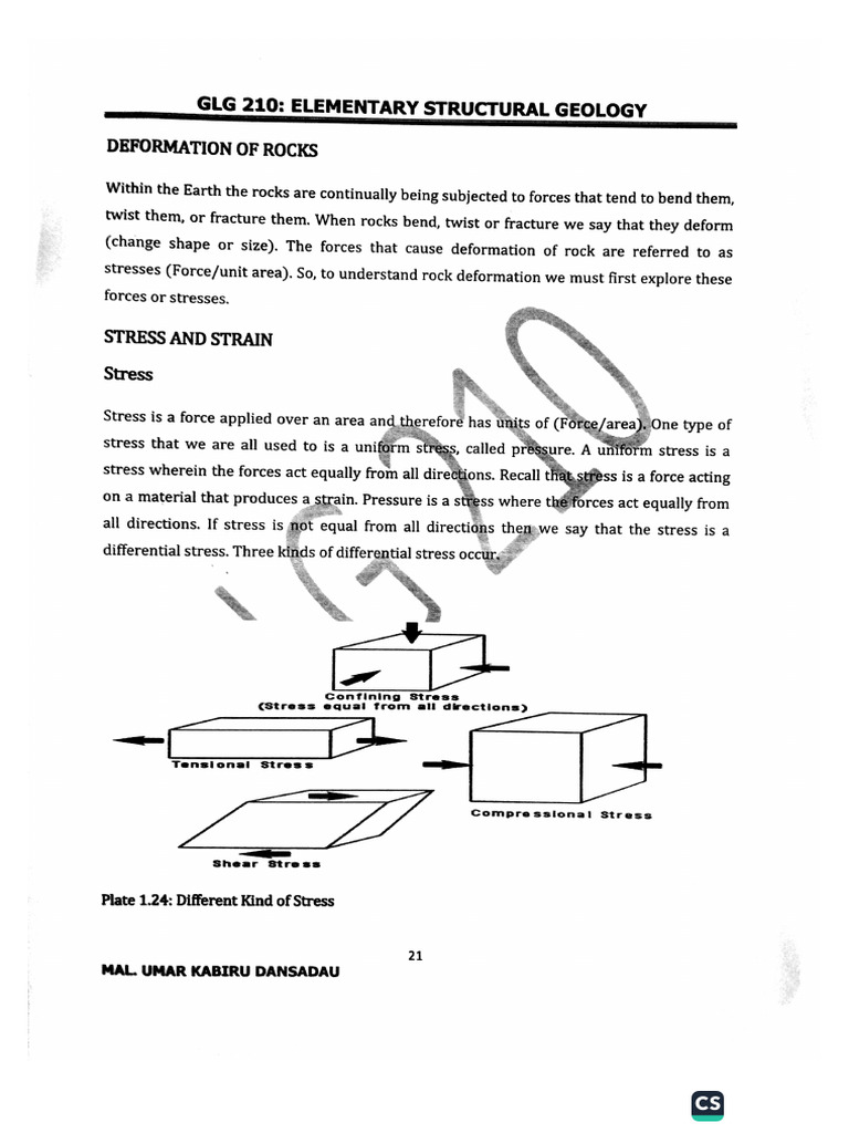 GLG 210 (Elementary Structural Geology) Parts | PDF