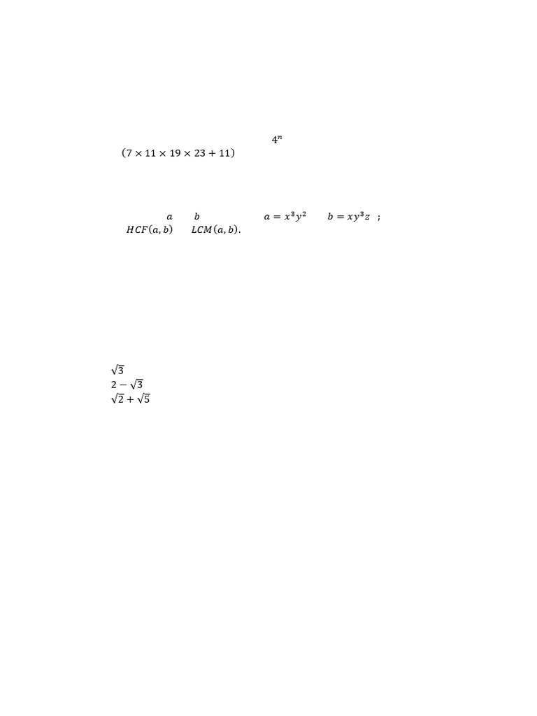 Math Operations: Prime Factors & HCF/LCM | PDF
