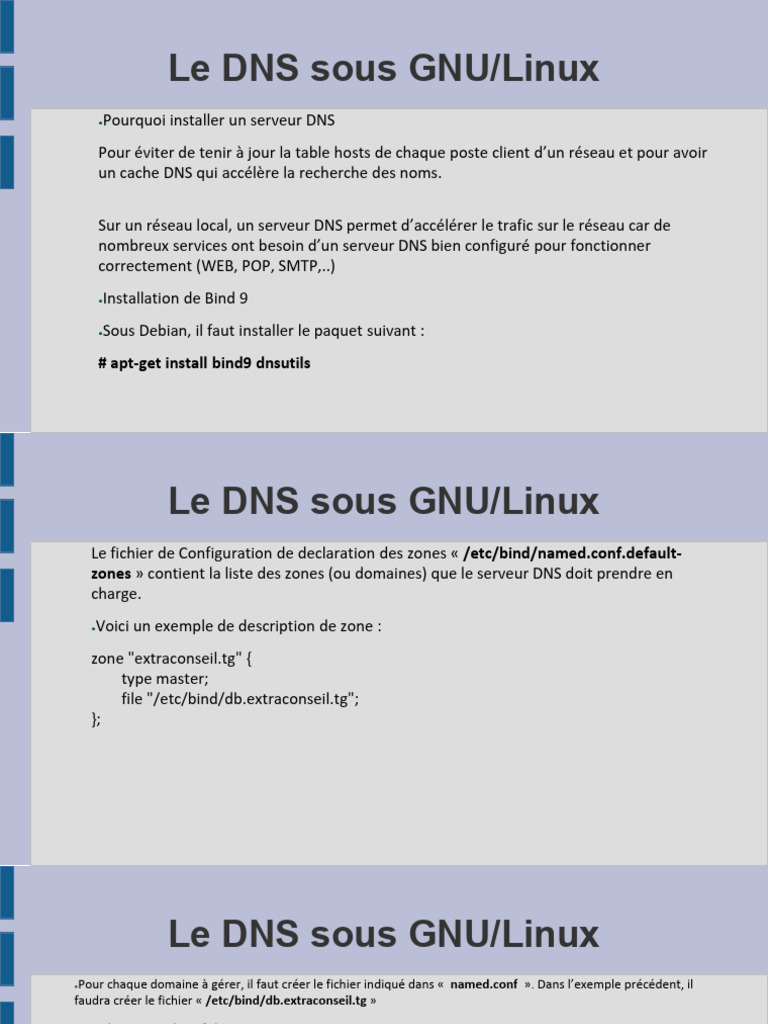 Installation et configuration d'un serveur DNS | PDF | Système de noms ...