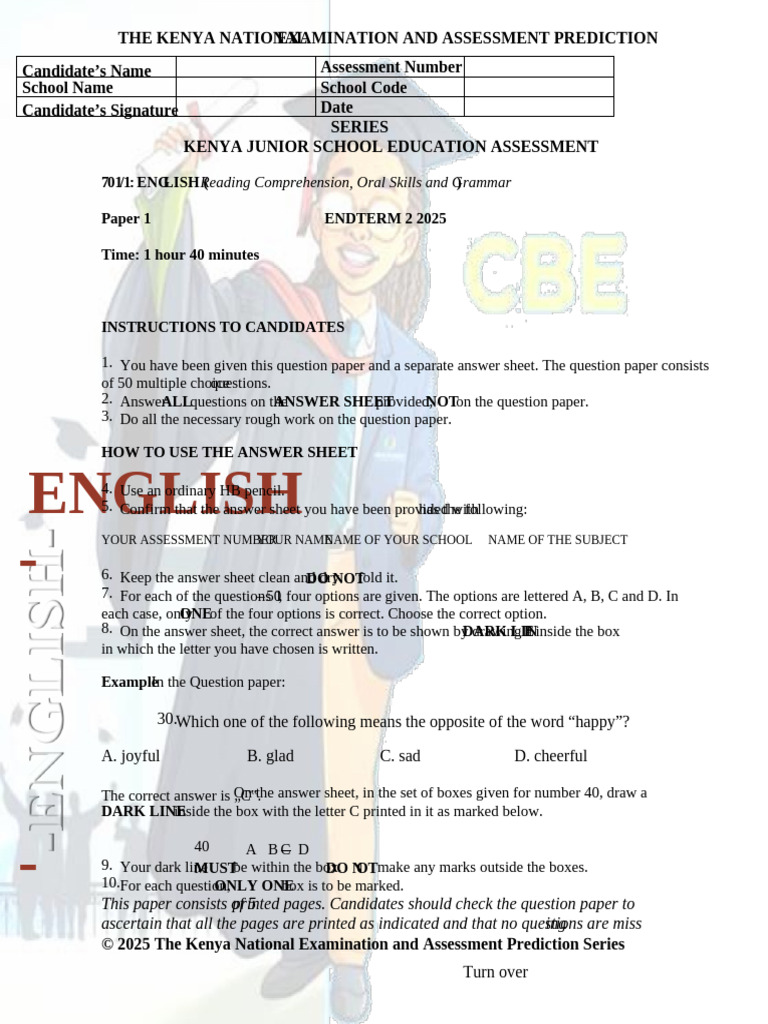 Kenya Junior School Assessment Guide | PDF | Bees