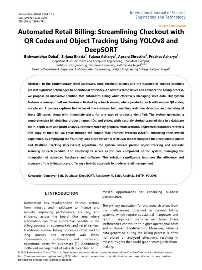 Automated Retail Billing with QR Codes | PDF | Point Of Sale | Qr Code
