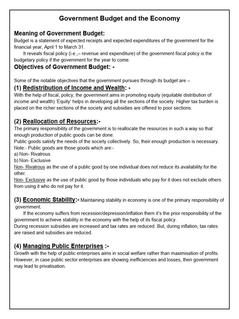 Government Budget and Economic Impact | PDF | Taxes | Ad Valorem Tax