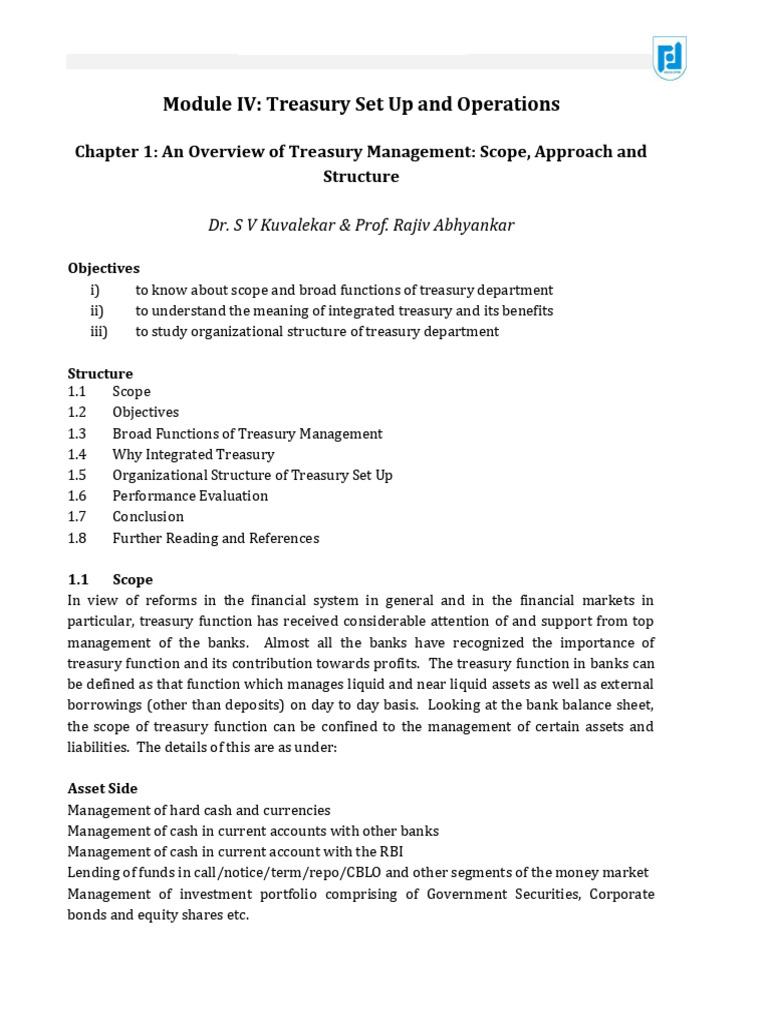 TRSMGT Chap 1 An Overview of Treasury Management | PDF | Banks ...