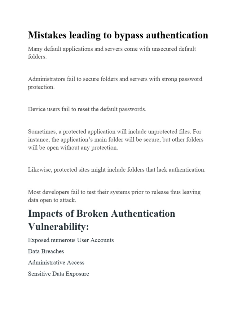 Bypass Authentication Report | PDF